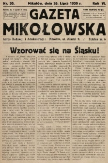 Gazeta Mikołowska. 1930, nr 30
