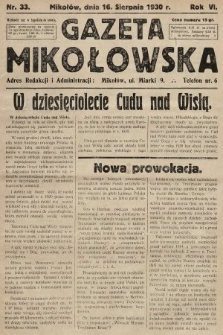 Gazeta Mikołowska. 1930, nr 33