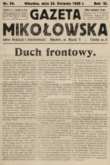 Gazeta Mikołowska. 1930, nr 34