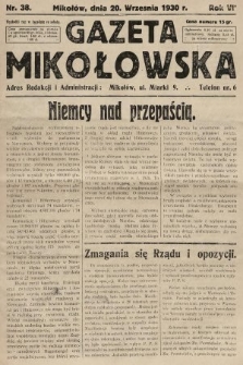Gazeta Mikołowska. 1930, nr 38