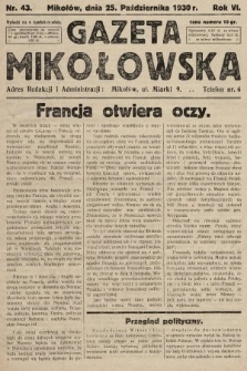 Gazeta Mikołowska. 1930, nr 43