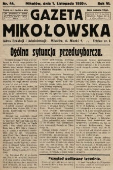 Gazeta Mikołowska. 1930, nr 44