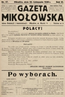 Gazeta Mikołowska. 1930, nr 47