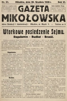 Gazeta Mikołowska. 1930, nr 51