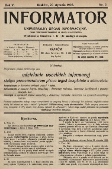 Informator : uniwersalny organ informacyjny. 1908, nr 3