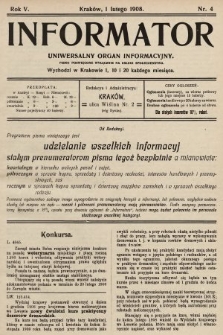Informator : uniwersalny organ informacyjny. 1908, nr 4
