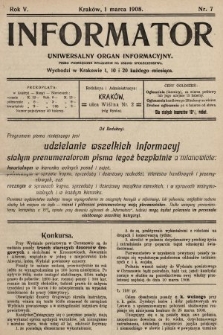 Informator : uniwersalny organ informacyjny. 1908, nr 7