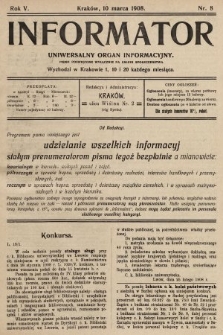 Informator : uniwersalny organ informacyjny. 1908, nr 8