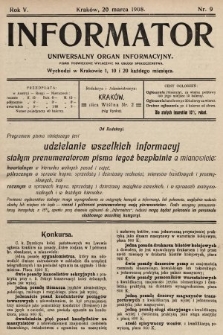 Informator : uniwersalny organ informacyjny. 1908, nr 9