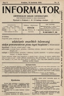 Informator : uniwersalny organ informacyjny. 1908, nr 11