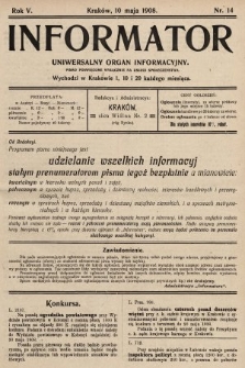 Informator : uniwersalny organ informacyjny. 1908, nr 14