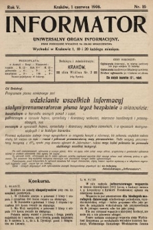 Informator : uniwersalny organ informacyjny. 1908, nr 16