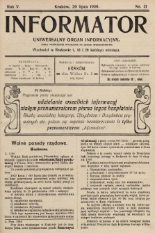 Informator : uniwersalny organ informacyjny. 1908, nr 21