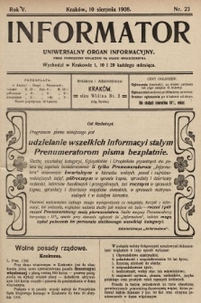 Informator : uniwersalny organ informacyjny. 1908, nr 23