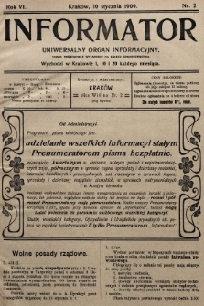 Informator : uniwersalny organ informacyjny. 1909, nr 2
