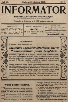 Informator : uniwersalny organ informacyjny. 1909, nr 3
