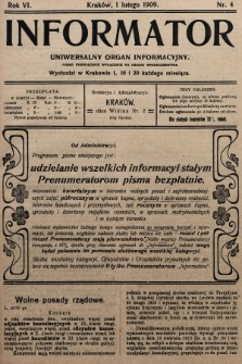 Informator : uniwersalny organ informacyjny. 1909, nr 4
