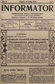 Informator : uniwersalny organ informacyjny. 1909, nr 5