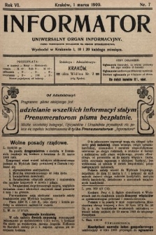 Informator : uniwersalny organ informacyjny. 1909, nr 7