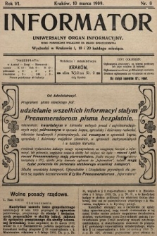 Informator : uniwersalny organ informacyjny. 1909, nr 8