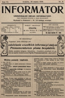 Informator : uniwersalny organ informacyjny. 1909, nr 9