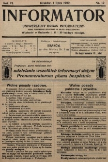 Informator : uniwersalny organ informacyjny. 1909, nr 19