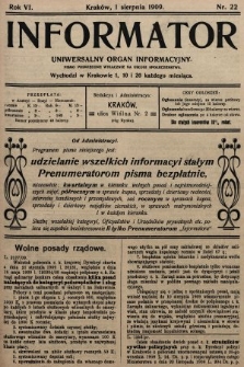 Informator : uniwersalny organ informacyjny. 1909, nr 22