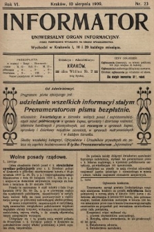 Informator : uniwersalny organ informacyjny. 1909, nr 23