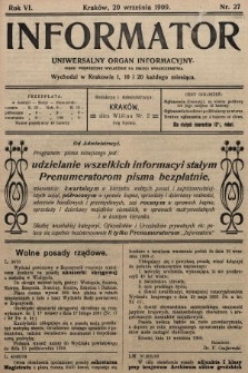 Informator : uniwersalny organ informacyjny. 1909, nr 27