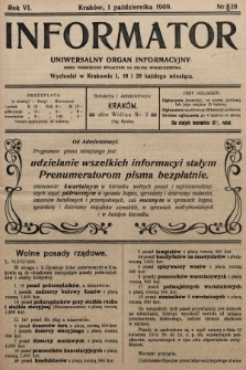 Informator : uniwersalny organ informacyjny. 1909, nr 28