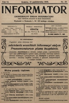 Informator : uniwersalny organ informacyjny. 1909, nr 29