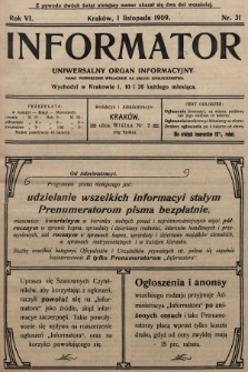 Informator : uniwersalny organ informacyjny. 1909, nr 31