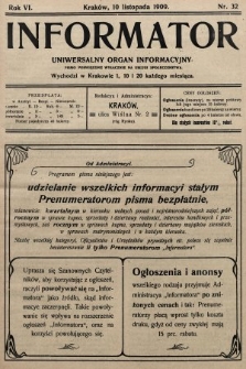 Informator : uniwersalny organ informacyjny. 1909, nr 32