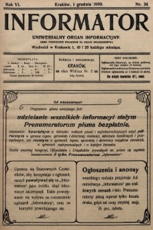 Informator : uniwersalny organ informacyjny. 1909, nr 34