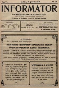 Informator : uniwersalny organ informacyjny. 1909, nr 35