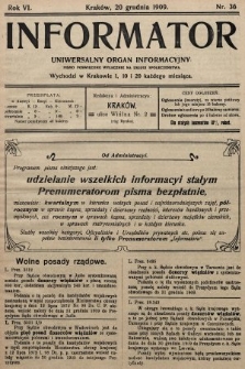 Informator : uniwersalny organ informacyjny. 1909, nr 36
