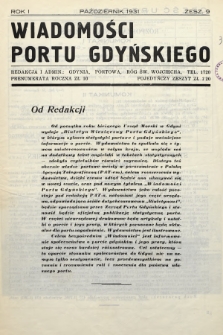 Wiadomości portu Gdyńskiego. 1931, z. 9
