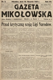 Gazeta Mikołowska. 1931, nr 2