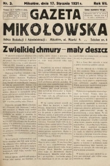 Gazeta Mikołowska. 1931, nr 3