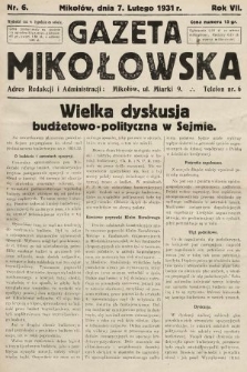 Gazeta Mikołowska. 1931, nr 6