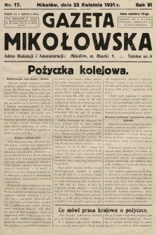 Gazeta Mikołowska. 1931, nr 17