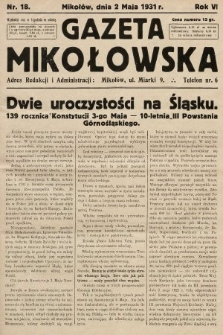 Gazeta Mikołowska. 1931, nr 18