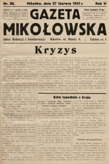 Gazeta Mikołowska. 1931, nr 26