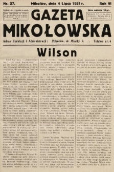 Gazeta Mikołowska. 1931, nr 27