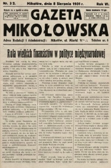 Gazeta Mikołowska. 1931, nr 32