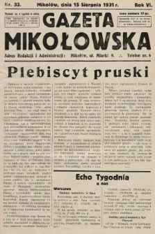 Gazeta Mikołowska. 1931, nr 33