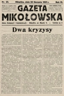 Gazeta Mikołowska. 1931, nr 34
