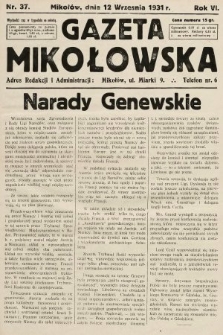 Gazeta Mikołowska. 1931, nr 37