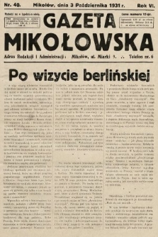 Gazeta Mikołowska. 1931, nr 40