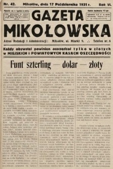 Gazeta Mikołowska. 1931, nr 42